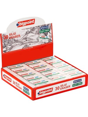 Bigpoint Dust-Free Silgi Beyaz - Orta Boy 30'lu Kutu