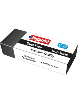 Bigpoint Dust-Free Silgi Siyah - Büyük Boy 20'li Kutu