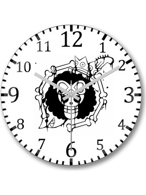 Baskı Dükkanı Brook- One Piece Duvar Saati Bombeli Gercek Cam
