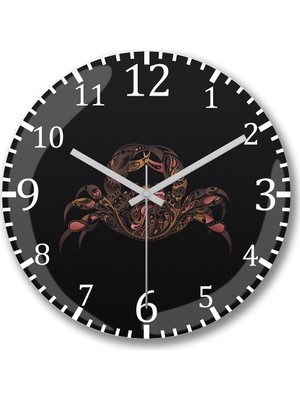 Baskı Dükkanı Caranguejo Duvar Saati Bombeli Gercek Cam
