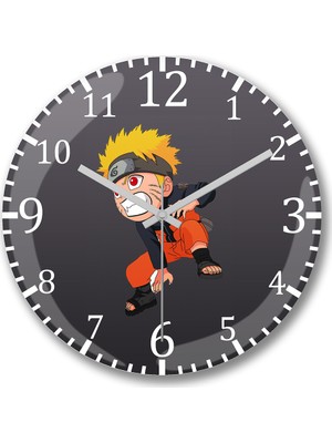 Baskı Dükkanı Chibi Kisame 2 Duvar Saati Bombeli Gercek Cam