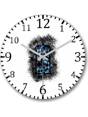 Baskı Dükkanı Doctor Who Duvar Saati Bombeli Gercek Cam