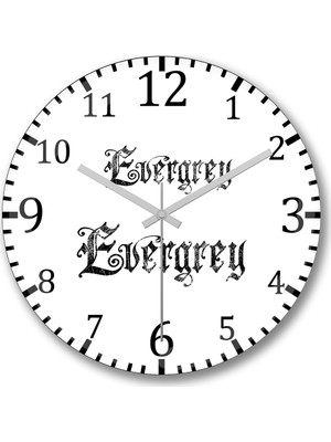 Baskı Dükkanı Evergrey Duvar Saati Bombeli Gercek Cam