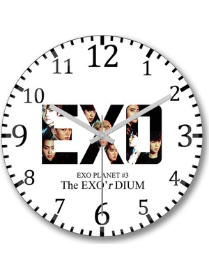 Baskı Dükkanı Exo'rdium - Exo Duvar Saati Bombeli Gercek Cam