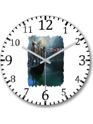 Baskı Dükkanı God Of War 5 Duvar Saati Bombeli Gercek Cam