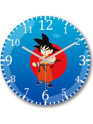 Baskı Dükkanı Goku Dragon Ball Duvar Saati Bombeli Gercek Cam