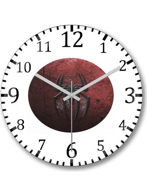 Baskı Dükkanı Homem Aranha Spider Man Duvar Saati Bombeli Gercek Cam