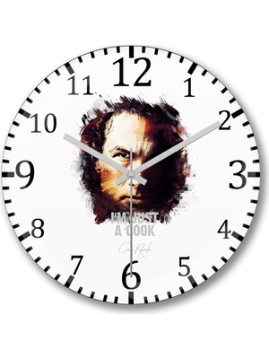 Baskı Dükkanı I`m Still Alive Duvar Saati Bombeli Gercek Cam