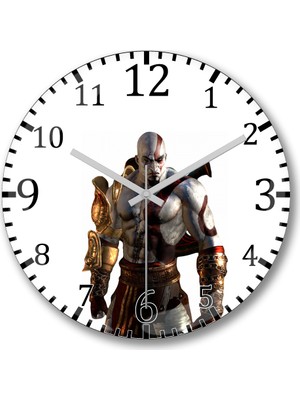 Baskı Dükkanı Kratos Duvar Saati Bombeli Gercek Cam