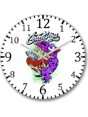 Baskı Dükkanı Monster Pokemon Duvar Saati Bombeli Gercek Cam
