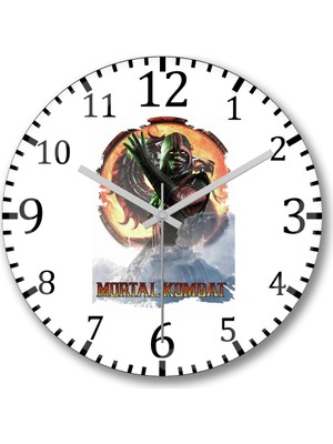 Baskı Dükkanı Mortal Kombat Jonny Cage Game Duvar Saati Bombeli Gercek Cam