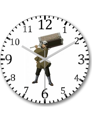 Baskı Dükkanı Naruto Duvar Saati Bombeli Gercek Cam