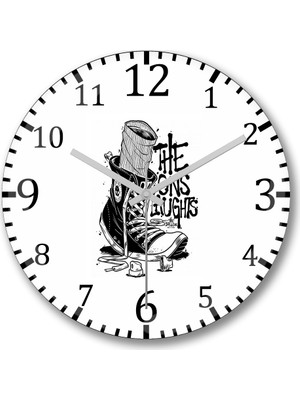 Baskı Dükkanı Pistoleiro Duvar Saati Bombeli Gercek Cam