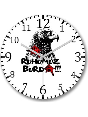 Baskı Dükkanı Rum Duvar Saati Bombeli Gercek Cam