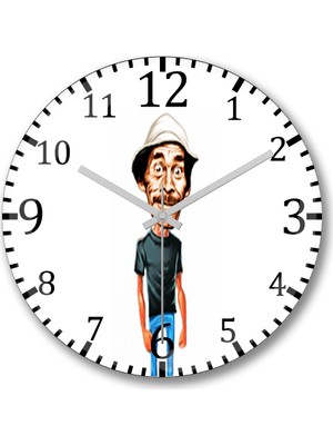 Baskı Dükkanı Seu Madruga Duvar Saati Bombeli Gercek Cam