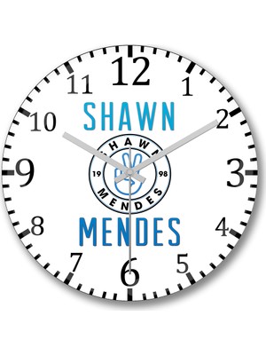 Baskı Dükkanı Shawn Mendes3 Duvar Saati Bombeli Gercek Cam
