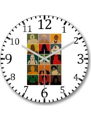 Baskı Dükkanı Star Wars Rogue One Duvar Saati Bombeli Gercek Cam