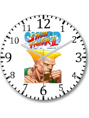 Baskı Dükkanı Street Fighter 2 Balrog Duvar Saati Bombeli Gercek Cam