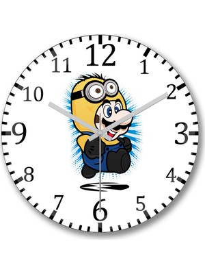 Baskı Dükkanı Super Pekka Duvar Saati Bombeli Gercek Cam