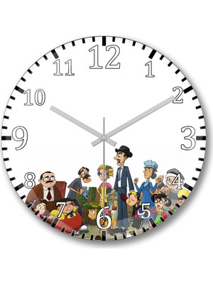 Baskı Dükkanı Türk Bayrağı Sessiz Duvar Saati Bombeli Gercek Cam