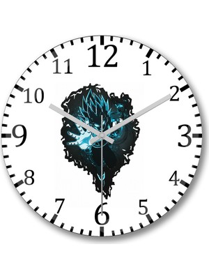 Baskı Dükkanı Vegetto o Guerreiro Imparavel Duvar Saati Bombeli Gercek Cam