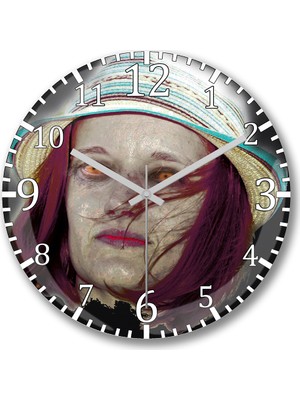 Zumbi Modelo 2 Duvar Saati Bombeli Gercek Cam