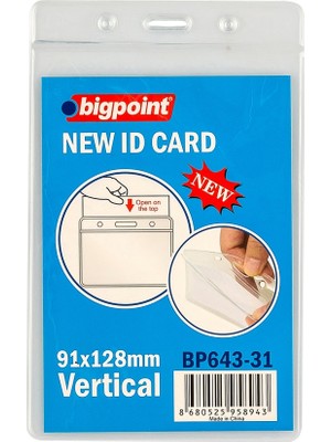 Bigpoint Kart Poşeti Dikey 91x128mm 10'lu Şeffaf PVC Plastik Pratik Kullanım