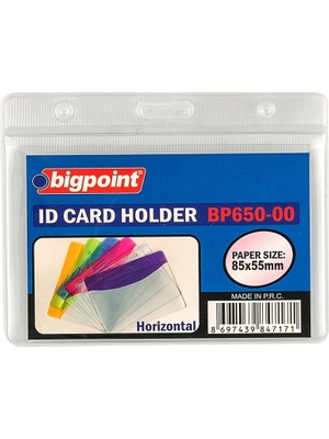 Bigpoint Korumalı Kart Poşeti Yatay Şeffaf 85x55mm 10'lu Poşet