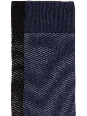 Mavi Erkek 2li Lacivert Siyah Soket Çorap 092027-28417