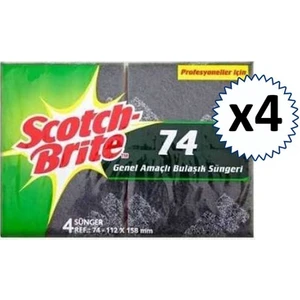 Scotch Brite SB74 Endüstriyel Bulaşık Süngeri 4'lü 4 Paket