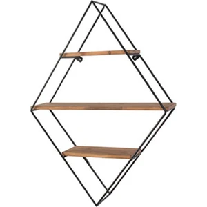 Umut Park Metal Ahşap Baklava Duvar Raf