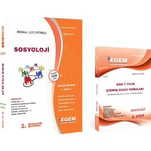 Egem Eğitim Yayınları Sosyoloji Bölüm 2. Sınıf 4 Yarıyıl Bahar Dönemi Konu Anlatımlı Soru ve Cıkmİş Soru Set