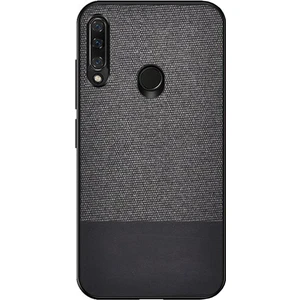 Huawei Honor 9X - 9X Pro Fabrik Serisi Kumaş/Deri Desen Kılıf Siyah