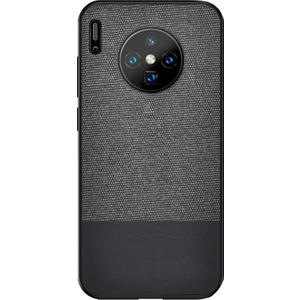 Huawei Mate 30 Pro Fabrik Serisi Kumaş/Deri Desen Kılıf Siyah