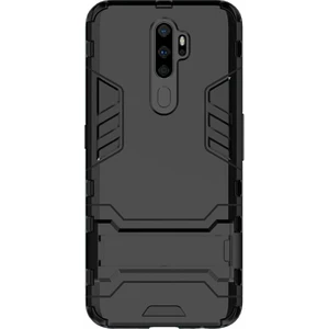 Oppo A5 2020 - A9 2020 Alfa Serisi Armor Standlı Perfect Koruma Kılıf Siyah
