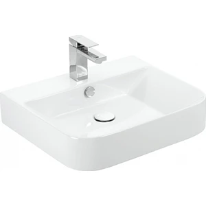 Allecra Tezgah Üstü Kare Lavabo Beyaz 55 cm
