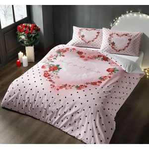Sevgililer Günü Glow Parlayan Çift Kişilik Nevresim Takımı Lover Pembe