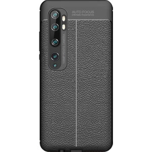 Xiaomi Mi Note 10 Leather Tpu Silikon Kılıf - Siyah