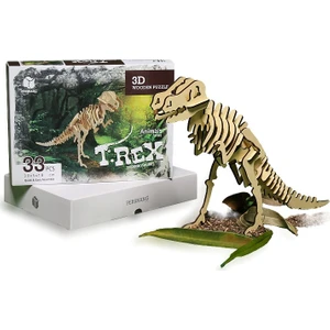 T-Rex Dinazor 33 Parça Ahşap 3D Puzzle