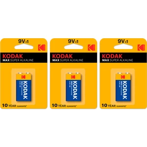 Max Super Alkaline (1x3) 3 Adet Alkalin 9 Volt Pil