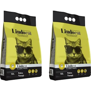 Lindocat Hijyenik Topaklaşan Kokusuz Kalın Taneli Kedi Kumu 10 l x 2 Adet