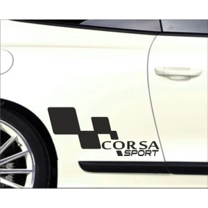 Opel Corsa Kapı Yanı Sport Yazıları Sağ-Sol 2 Adet Siyah