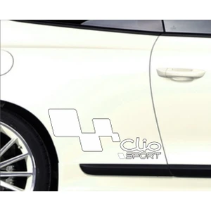 Renault Clio Kapı Yanı Sport Yazıları Sağ-Sol 2 Adet Beyaz