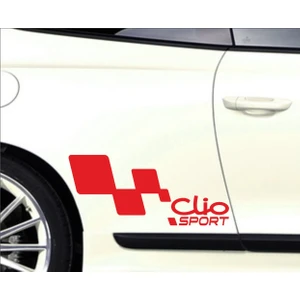 Renault Clio Kapı Yanı Sport Yazıları Sağ-Sol 2 Adet Kırmızı
