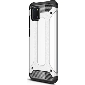 Samsung Galaxy A81  Kılıf Rugged Armor Gümüş