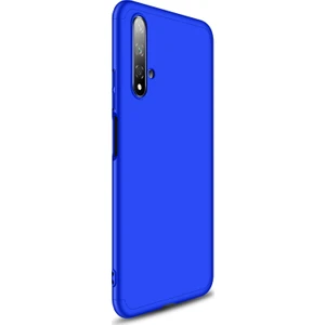 Huawei Honor 20 Kılıf Double Dip 360 Derece Koruma Mavi