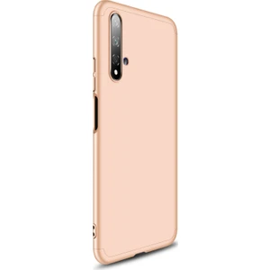 Huawei Honor 20 Kılıf Double Dip 360 Derece Koruma Gold