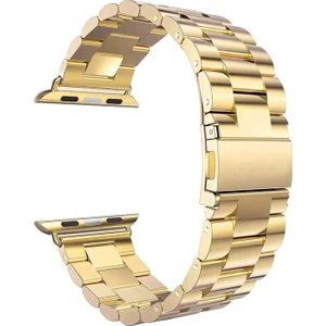 Apple Watch Uyumlu Series 3 38mm Metal Stainless Steel Kordon Gold