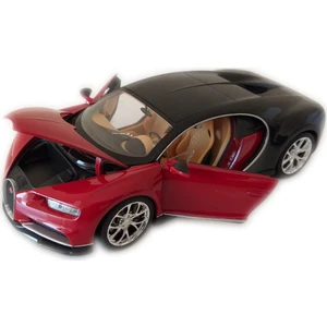 Bugatti Chiron  1/24-27 Ölçek Kırmızı-Siyah Model Oyuncak Araba