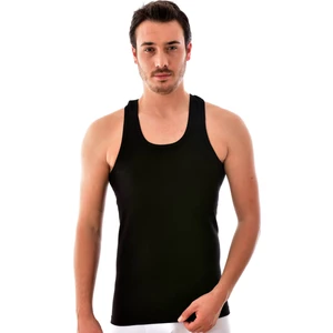 6 Adet Erkek Pamuklu Spor Atlet Siyah 0118